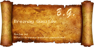 Breznay Gusztáv névjegykártya